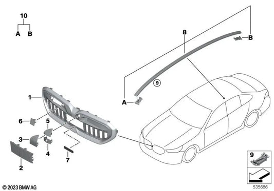 Espuma acústica para BMW Serie 5 G60 (OEM 51135B336F8). Original BMW