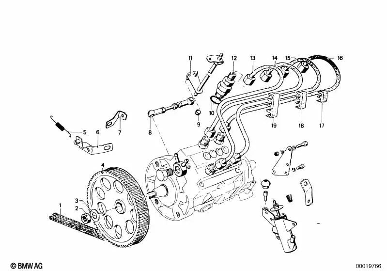 Correa de distribución para BMW Serie 5 E12 (OEM 13521259268). Original BMW.