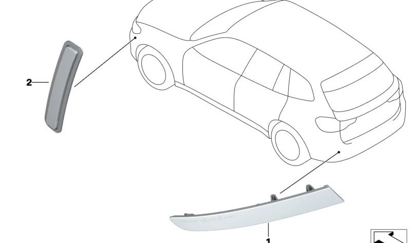 Reflector trasero derecho para BMW X3 G01, G08 (OEM 63147419928). Original BMW.