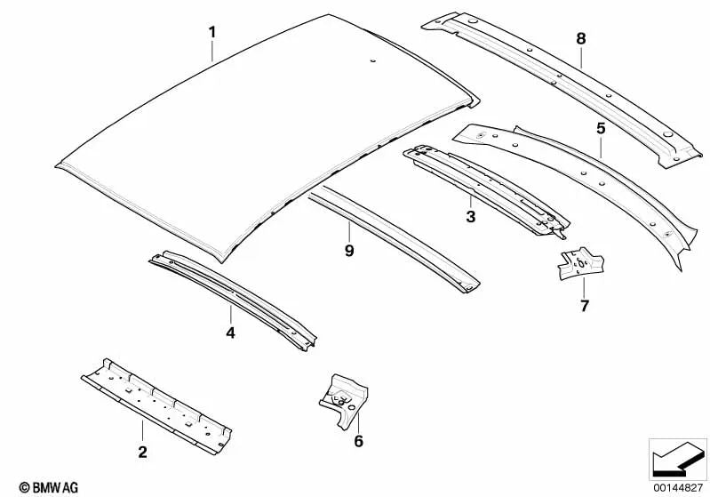 Roof Cover for BMW E91, E91N (OEM 41317179853). Genuine BMW