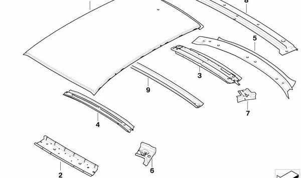 Refuerzo superior izquierdo OEM 41007168953 para BMW E92, E93. Original BMW.