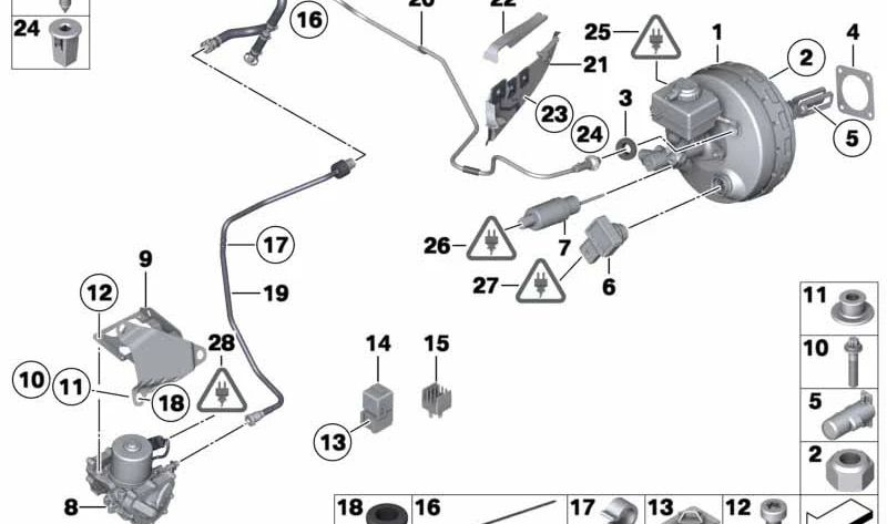 Tubo de vacío para BMW E72 (OEM 11667571364). Original BMW.