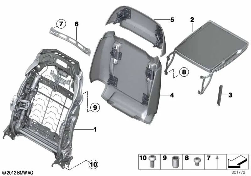 Folding table for BMW F18, F02, F04 (OEM 52107265337). Genuine BMW