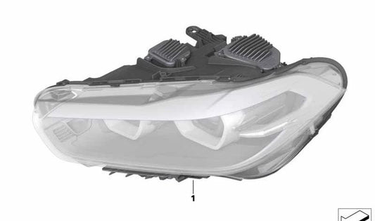 Left LED Headlight for BMW F39 (OEM 63115A23583). Original BMW