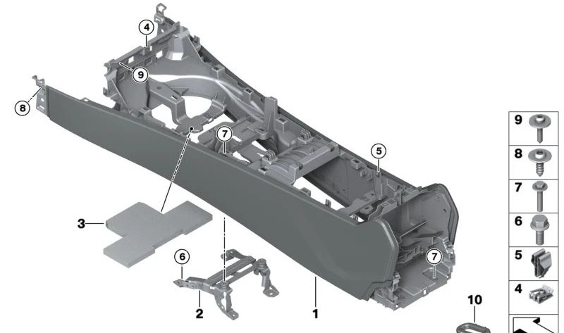 Consola central original BMW OEM 51167884084 para BMW E70, E71, E72.