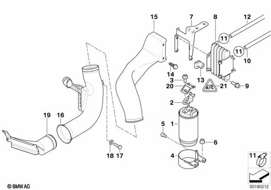 Air guide for BMW 5 Series E39 (OEM 13322247826). Original BMW.