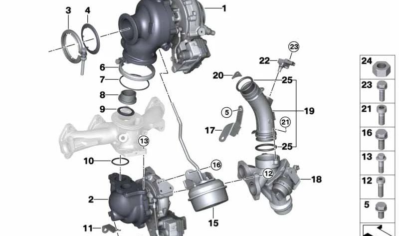 Junta tórica (O-Ring) OEM 11658592302 para BMW (modelos compatibles: F39, F20, F30, F10, G30, E90, E46, G20, X1, X2, X3, X4, X5, X6). Original BMW.