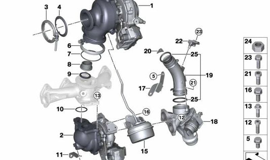 Junta tórica (O-Ring) OEM 11658592302 para BMW (modelos compatibles: F39, F20, F30, F10, G30, E90, E46, G20, X1, X2, X3, X4, X5, X6). Original BMW.