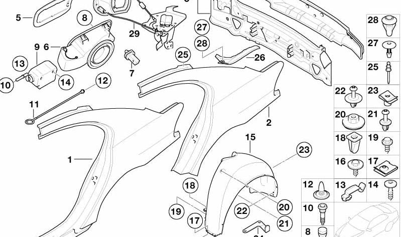 Actuador de la tapa de llenado para BMW E65, E66 (OEM 67116987638). Original BMW