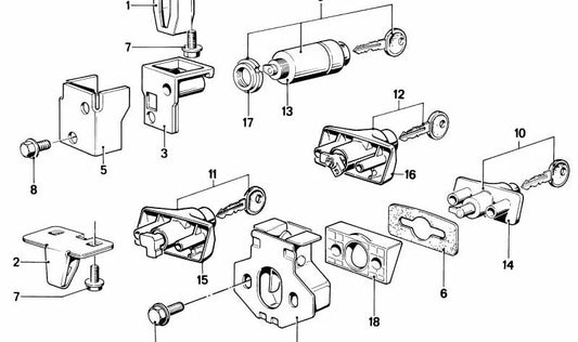 Cierre Superior para BMW Serie 5 E12 (OEM 51241862340). Original BMW.