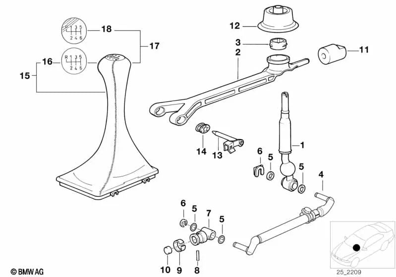 Fuelle de cuero Walk-Nappa para BMW E31 (OEM 25111221739). Original BMW.