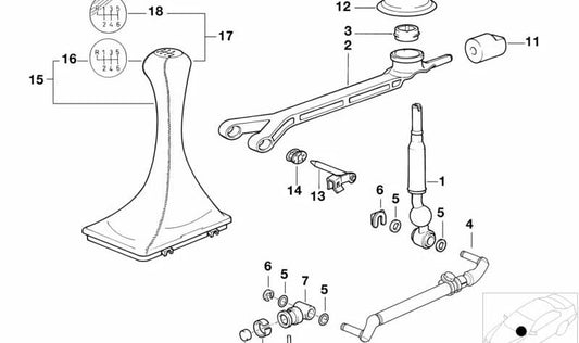 Asta di cambiamento per BMW E31 (OEM 25111222367). BMW originale