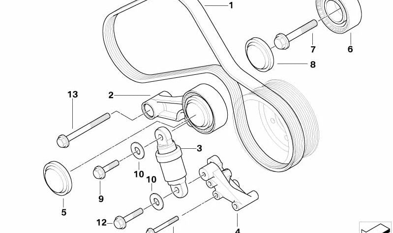 Portador para BMW Serie 5 E60, E61N Serie 6 E63, E64 (OEM 11287835435). Original BMW