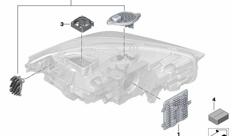 Juego de módulos LED izquierdo para BMW F40, F44 (OEM 63119448115). Original BMW