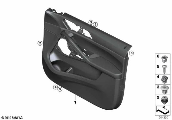 Panel de puerta delantero izquierdo para BMW F96, F96N (OEM 51419502705). Original BMW