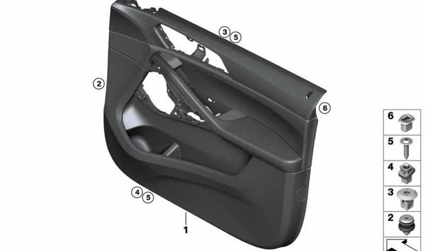 Revestimiento de puerta delantero derecho para BMW X6 G06N (OEM 51415A621B6). Original BMW.