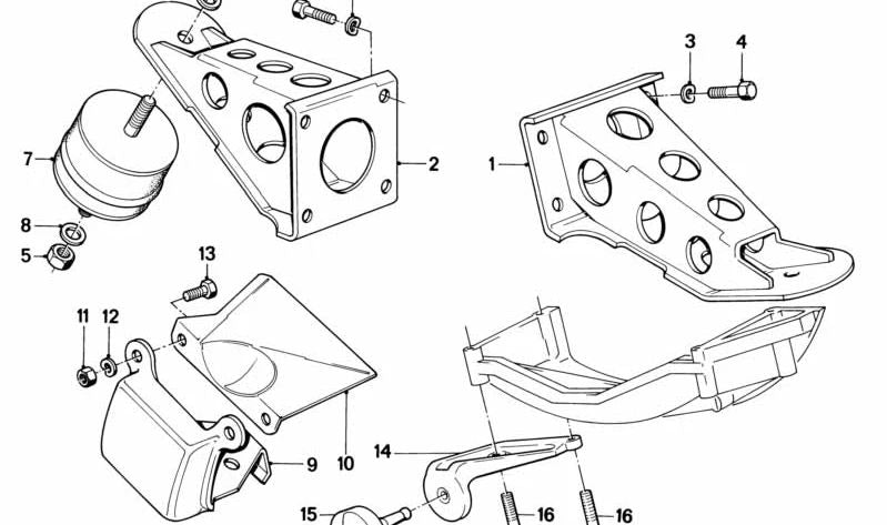 Amortiguador de goma para BMW Serie 3 E30, Serie 7 E32 (OEM 11811132527). Original BMW