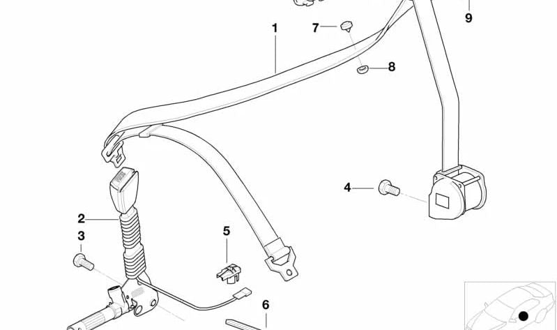 Cinturón superior delantero izquierdo sin limitador de fuerza para BMW (OEM 72118412071). Original BMW