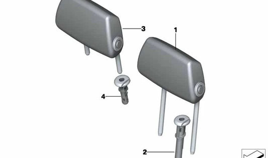 Reposacabezas de cuero OEM 52207291129 para BMW F20, F21, F22, F30, F31. Original BMW.