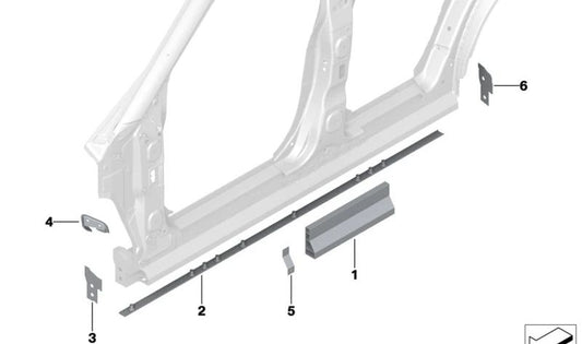 Elemento de Reparación Larguero para BMW I20 (OEM 41009626980). Original BMW