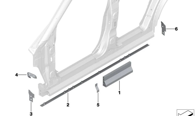 OEM 410096313633363 Supporto guida per BMW G20, G21, G22, G23, G26, G80, G81. BMW originale.