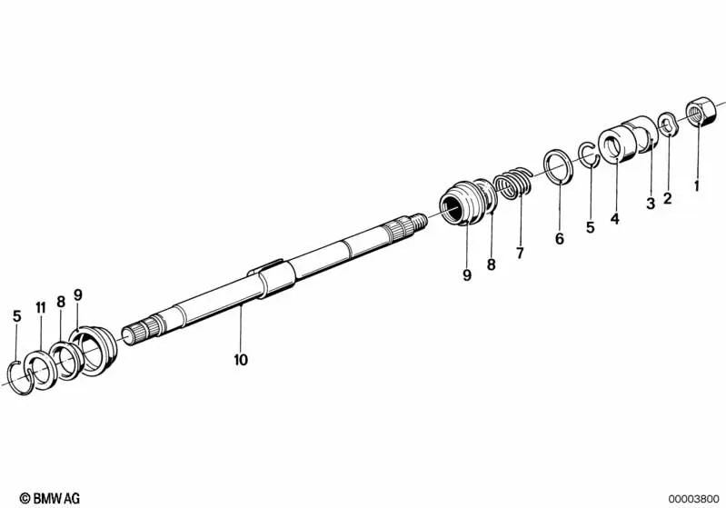 Eje de dirección superior para BMW Serie 3 E21 (OEM 32311109632). Original BMW.