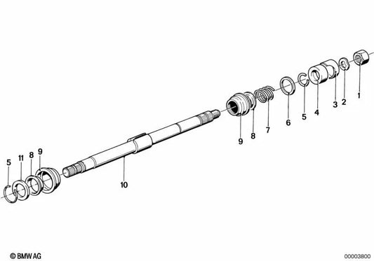 Eje de dirección superior para BMW Serie 3 E21 (OEM 32311109632). Original BMW.