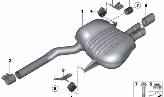 ESCAPE OUTPUT EMBELLADOR OEM 18308508232 for BMW F07, F10, F11. Original BMW.