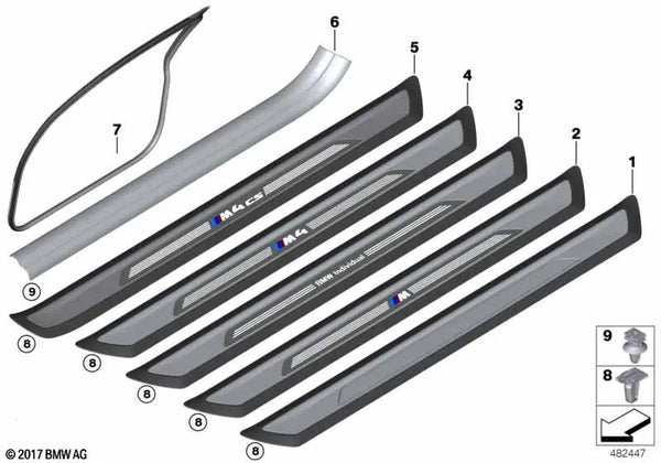 Carcasa de entrada derecha para BMW F32 (OEM 51477395030). Original BMW