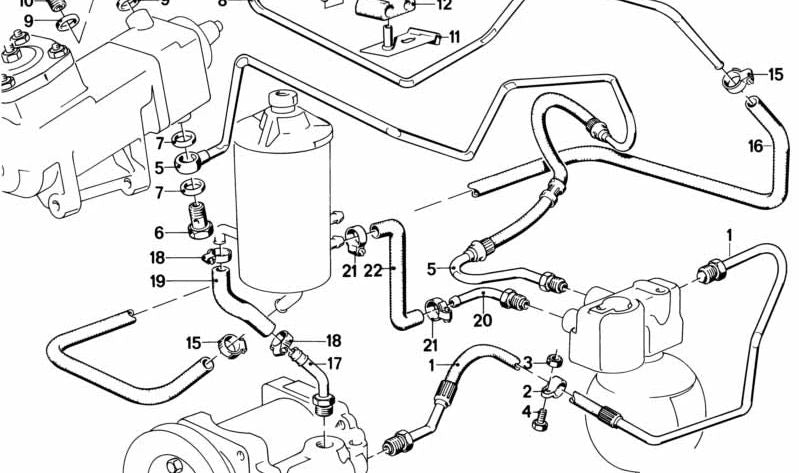 Tubo de presión para BMW E28 (OEM 32411128161). Original BMW