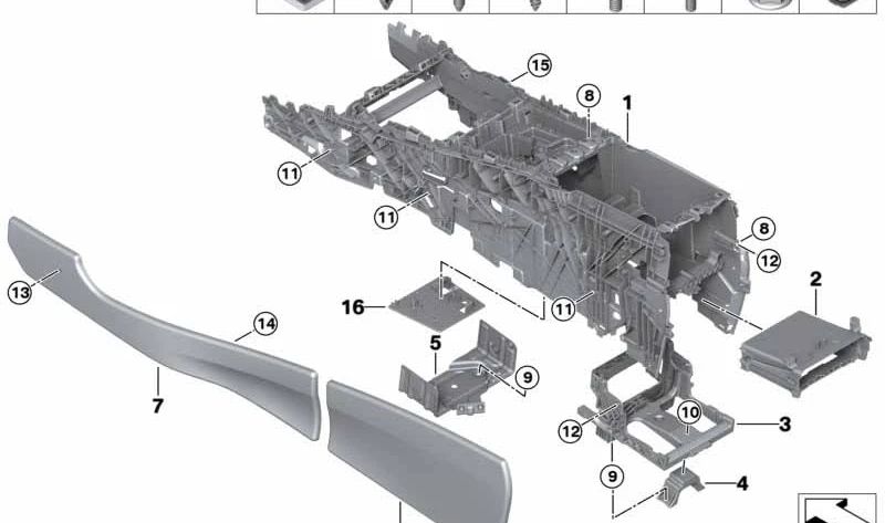 Soporte funcional para BMW F15, F85, F16, F86. Original BMW. OEM 51169252111.