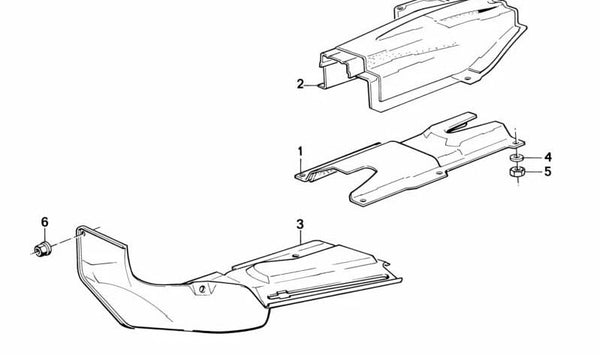 Aislante térmico túnel inferior OEM 51481875998 para BMW E12, E28, E24. Original BMW.