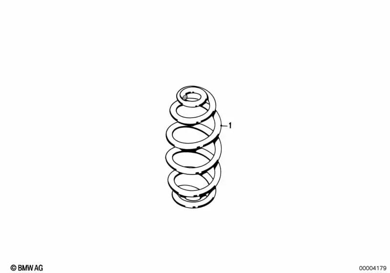 Cylindrical spring set for BMW E36 (OEM 33539059280). Genuine BMW.