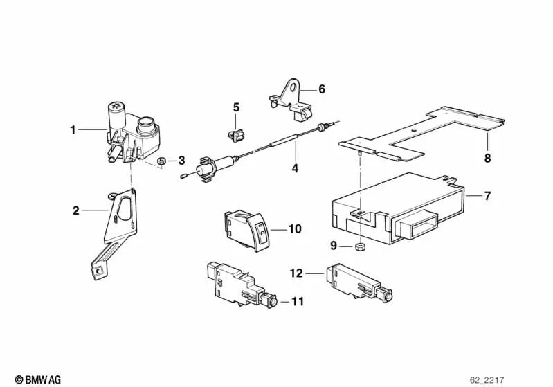 Cruise Control Actuator for BMW E36, E39, E38 (OEM 65718360043). Original BMW