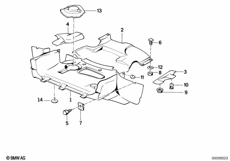 Escudo del Compartimiento del Motor para BMW Serie 3 E30 (OEM 51711965899). Original BMW