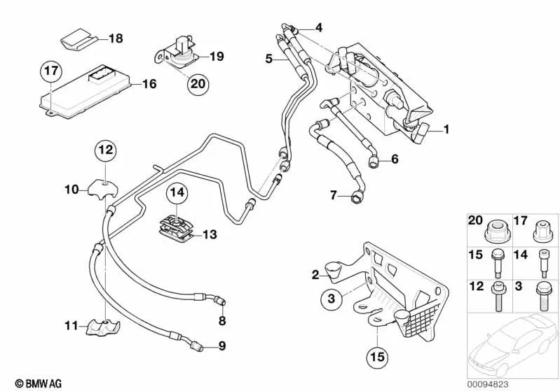 Vite di banda per BMW E60, E61, E63, E64, E65, E66 (OEM 37206777944). BMW originale