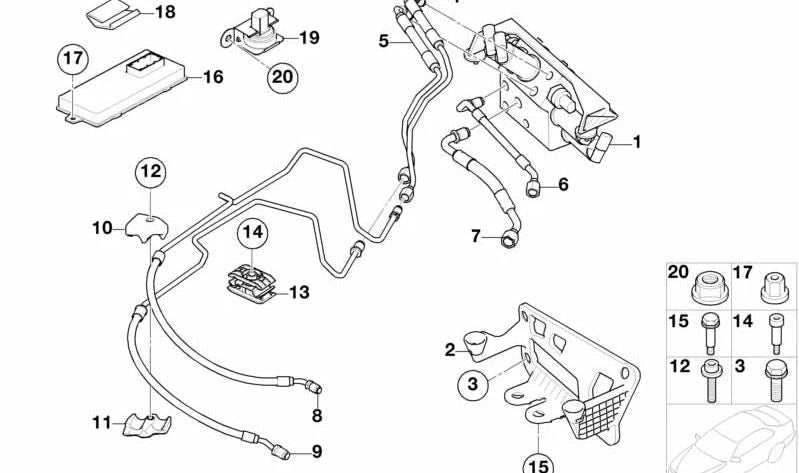 Tubería de presión para BMW E65, E66 (OEM 37136753034). Original BMW.