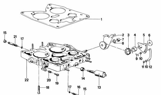 Brida de aislamiento para BMW Serie 3 E21, Serie 5 E12, Serie 6 E24, Serie 7 E23 (OEM 13111709904). Original BMW