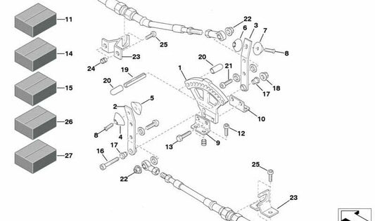 Alavanca para vários modelos/séries BMW (OEM 33552224117). BMW original