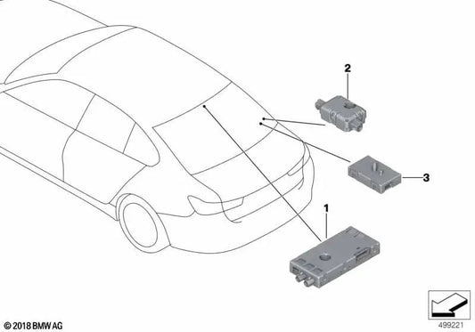 Amplificador de antena para BMW Serie 3 G20, G20N (OEM 65205A67754). Original BMW