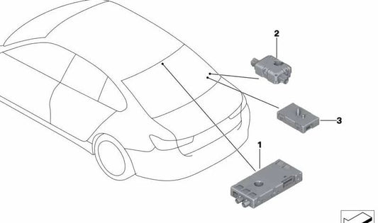 Amplificador de Antena para BMW Serie 3 G20, G20N (OEM 65205A67756). Original BMW