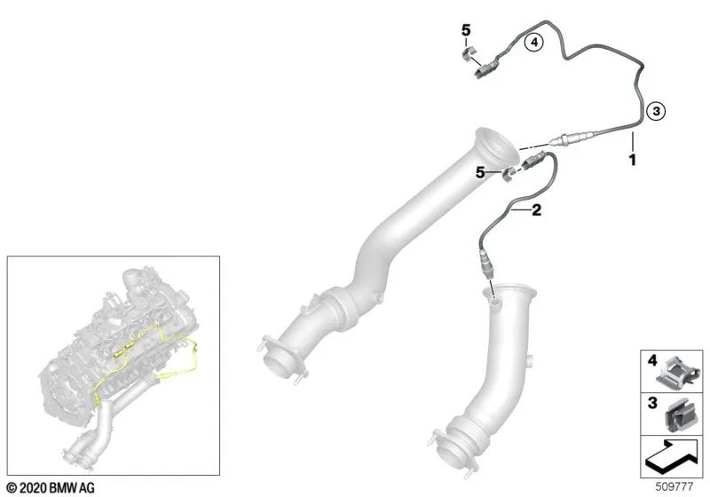 Sonda Lambda de Regulación para BMW F87N Serie 2, F80, F80N Serie 3, F82, F82N, F83, F83N Serie 4 (OEM 11787848483). Original BMW