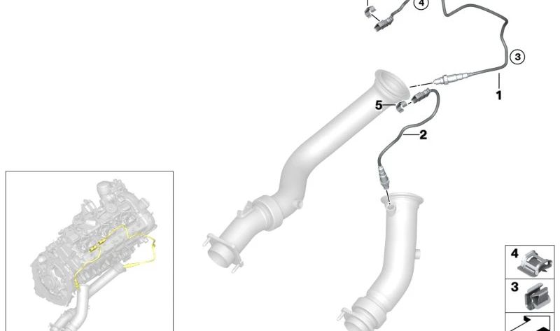 Soporte de turbocompresor OEM 11787589137 para BMW F20, F21, F22, F23, F45, F46, F87, F80, F33, F36, F82, F83, F10, F11, F06, F12, F13, F48, F39, i3 (I01), i8 (I12, I15). Original BMW.