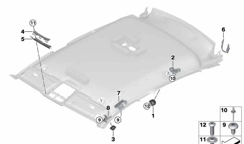 Soporte gancho para ropa derecho para BMW X4 F98, G02 (OEM 51167452112). Original BMW