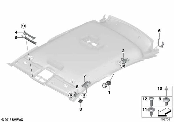 Cubierta de bisagra izquierda para BMW G02, G02N (OEM 51449458353). Original BMW