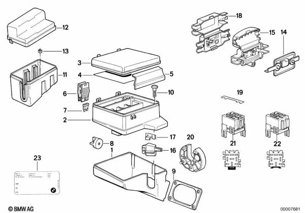 Pegatina Caja de Fusibles para BMW Serie 5 E34 (OEM 61138366139). Original BMW