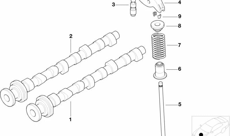 Árbol de levas de escape para BMW Serie 3 E46 (OEM 11312249516). Original BMW