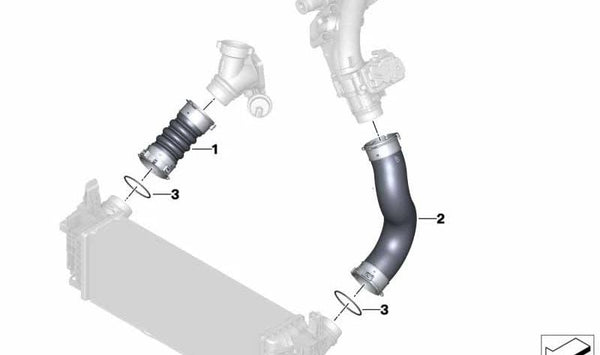 Tubería de admisión de aire OEM 11618571027 para BMW G30, G31, G32, G11, G12, G14, G15, G16. Original BMW.