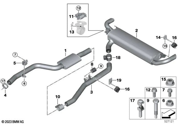 Amortiguador de vibraciones para BMW Series 3 G21, X5 G18N, X6 G06N (OEM 18307925644). Original BMW.