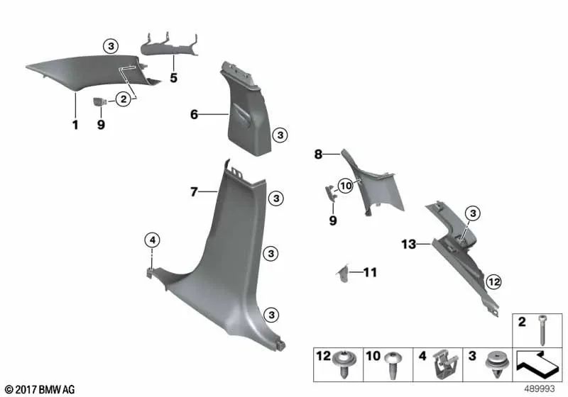 Embellecedor de columna D derecha para BMW F26 (OEM 51438061620). Original BMW.